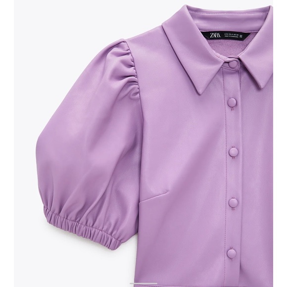 NWT Zara luxury faux leather mauve mini dress - Picture 6 of 16